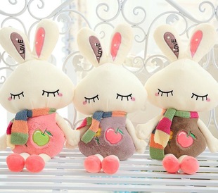 love兔子围巾小白兔公仔毛绒玩具布娃娃婚庆玩偶女孩儿童小号礼物