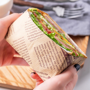 三明治包装 纸食品级家用早餐卷饼汉堡三文治饭团可切包三明治纸盒