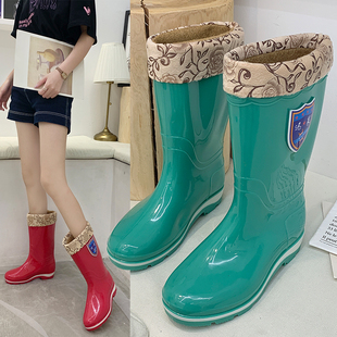 四季 女式 女鞋 雨鞋 橡塑套鞋 时尚 防水防滑胶鞋 工作鞋 中高筒雨靴水鞋