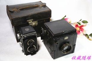 英国刀梅新闻大画幅折叠烟囱式 胶卷胶片干板两用机械1960古董相机