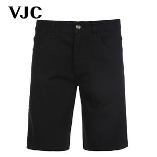 男装 刺绣直筒黑色 VJC 2024夏季 新款 牛仔五分裤 B23BO1441 男士