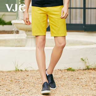 2024年夏季 潮流短裤 VJC 男装 新款 B23BO1445 黄色牛仔五分裤