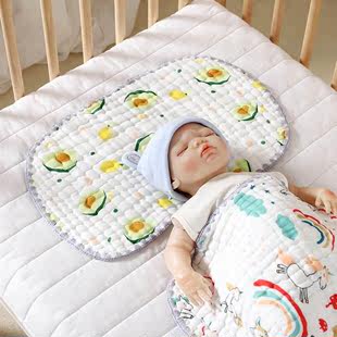 透气0到6个月宝宝枕头纯棉纱布防吐奶枕巾云片枕新生婴儿2024新款
