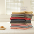富士商店 简约纯色水洗全棉床笠学生被单多彩单件床罩纯棉 日式