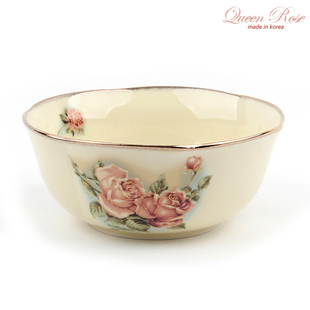 韩国进口QueenRose女皇玫瑰陶瓷大汤碗冷面大碗直径18cm深7cm