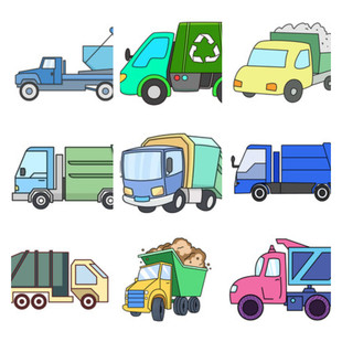 垃圾车儿童数字油画24小时发货零基础减压涂鸦DIY交通工具手工画