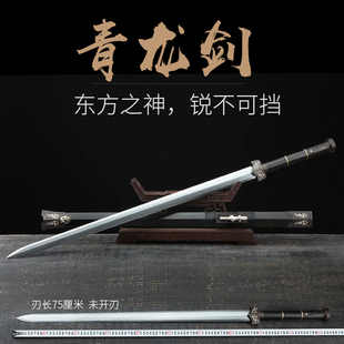 青龙汉剑 传统汉剑双手剑花纹钢唐剑宝剑刀剑未开刃 彩铜工艺长剑