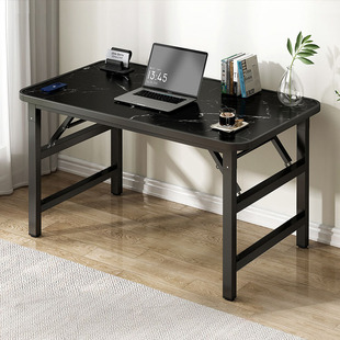 可折叠电脑桌台式 书桌家用简约办公桌卧室简易学生学习桌 免安装