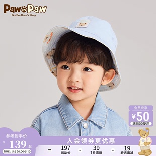 PawinPaw卡通小熊童装 男女童卡通印花帽子渔夫帽 2024年春夏新款