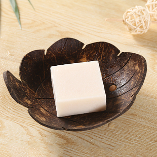 泰国创意香皂盒木质椰壳皂盒个性 可爱肥皂盒卫生间沥水肥皂架皂托