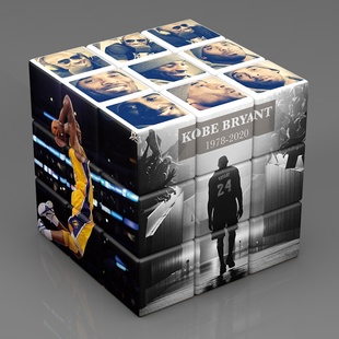 科比NBA周边纪念品 詹姆斯库里创意图案三阶魔方玩具学生益智礼物