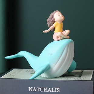 鲸鱼摆件鱼家居装 饰品海洋书桌书架高级感家里小众女孩生日小礼物