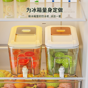 带龙头 饮料桶冰水水杯 大容量冰箱冷水壶水果茶凉水壶家用厨房装