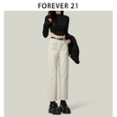 牛仔裤 烟管裤 Forever21白色直筒裤 女装 流行气质新款 小个子法棍裤