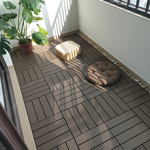 户外塑木木塑地板 室外防腐生态木地砖 阳台浴室庭院DIY花园露台
