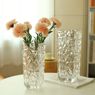 北欧玻璃花瓶摆件客厅插花高级感餐桌家用水养鲜花玫瑰百合康乃馨