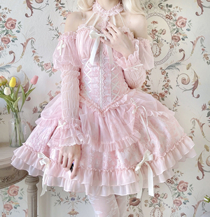Alice girl原创新款 芭蕾舞裙doll洛丽塔挂脖连衣裙 Lolita十字姬