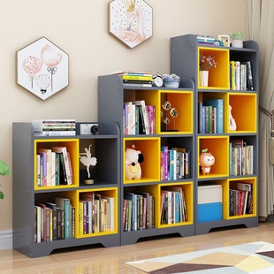 落地书架靠墙家用小书柜子省空间学生多层儿童简易置物架简约现代