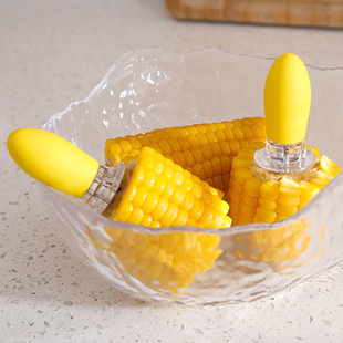 2个玉米钢叉不锈钢玉米针欧式 水果叉水果签烧烤叉子吃玉米不粘手