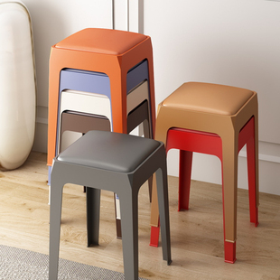 塑料凳子客厅餐桌高板凳家用加厚北欧轻奢胶椅子现代简约时尚 方凳