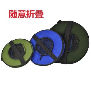 钓鱼桶活鱼桶折叠水箱便携带盖水桶钓鱼用具背带帆布圆形鱼桶鱼护