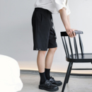 CHICERRO西西里男装 夏季 休闲高级感西裤 垂带外穿直筒五分黑色短裤