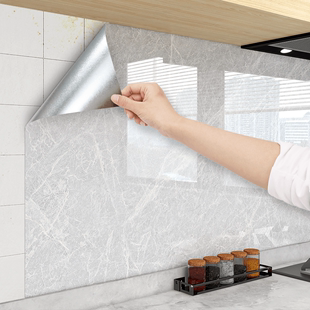 厨房墙面贴纸防水防油防火耐高温加厚自粘墙贴油烟机墙壁专用墙纸