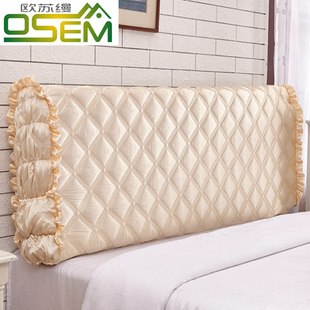 欧苏缦布艺床头罩实木床头套加厚欧式 皮床1.5m防尘罩1.8床保护套