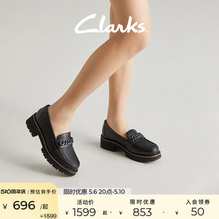 Clarks其乐女鞋 奥莉系列鞋 子女新款 JK学院风厚底乐福鞋