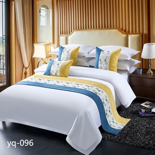 宾馆酒店床上用品轻奢床尾巾床旗床尾垫床盖桌旗同款 靠垫抱枕