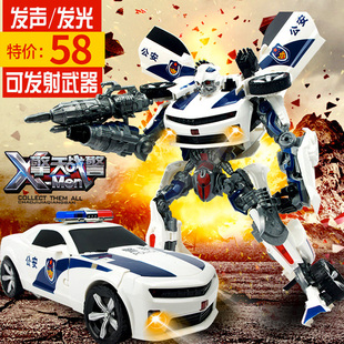 变形玩具超大号警车大黄蜂金刚汽车机器人男孩儿童模型锦江正版