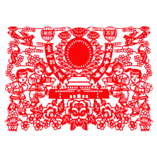 爱国剪纸成品民族团结手工刻纸红色主题窗花党艺术中国风剪纸画
