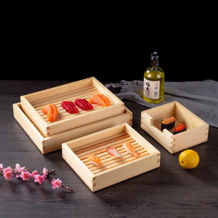 日本寿喜锅牛肉盘蔬菜拼盘木盒日本料理餐具木盒日式 白木质寿司盒