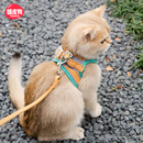 猫咪牵引绳背心式 防挣脱遛狗绳外出神器布偶猫链子蓝猫英短遛猫绳