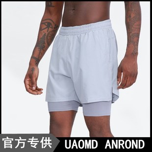 ANROND UAOMD 双层内衬速干健身训练跑步五分裤 男 运动休闲短裤