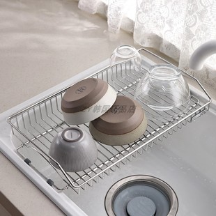韩国代购 304不锈钢水槽沥水架厨房置物架家用收纳架可伸缩碗碟架