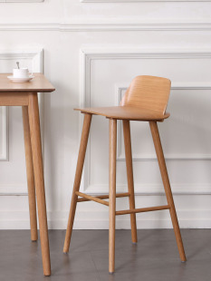 北欧实木吧椅凳吧台设计师创意简约咖啡厅高脚凳奶茶店个性 ins椅