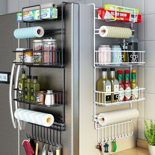 冰箱侧面挂置物架厨房多层多功能家用调料保鲜膜收纳挂架子