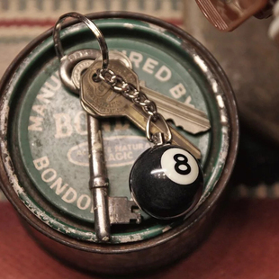 Metalize撞球吊饰 桌球挂件25mm饰品黑8 复古15色仿真台球钥匙扣