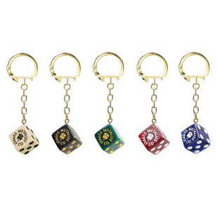 台湾Metalize幸运骰子钥匙圈钥匙扣挂饰小礼物复古色子吊饰配件