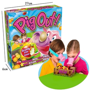 猪家庭互动收集水果比赛 贪婪 game pig 棋盘淘汰游戏猪玩具 out