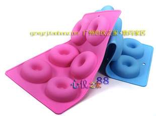 外贸6孔8孔粉色甜甜圈硅胶模具 布丁软模 矽胶蛋糕面包圈松饼