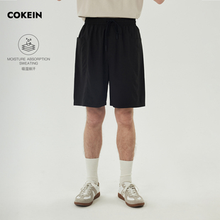 COKEIN短裤 男吸湿排汗夏季 通勤基础款 原创设计潮纯色宽松五分中裤