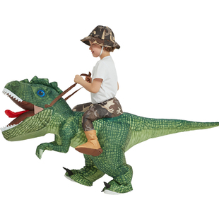万圣节儿童服装 扮道具玩具霸王龙小恐龙充气衣服儿童成人 骑恐龙装