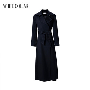专柜款 黑色纯羊绒内胆厚长大衣QC902 白领女款 经典
