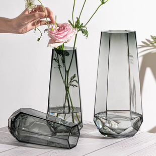高级感ins风玻璃花瓶透明水培插花瓶鲜花玫瑰百合花客厅摆件欧式