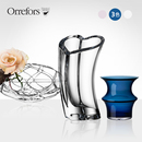 Orrefors进口水晶玻璃手工创意简约轻奢透明桌面花瓶北欧客厅摆件