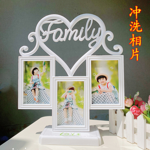 创意韩版 组合相框摆台婚纱照宝宝影楼4寸照片家庭像框洗相片制作