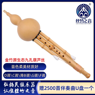 丝竹之音金竹原生态九孔葫芦丝成人专业演奏通用型名族管弦乐器