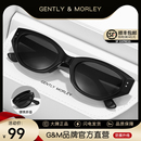 gm猫眼墨镜女折叠高级感黑色欧美太阳眼镜显脸小防紫外线2024新款